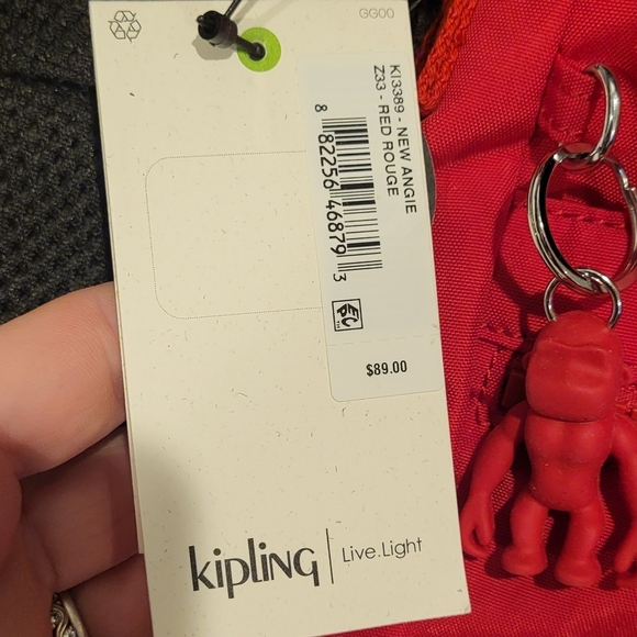 Kipling Angie Red Rouge Crossbody Purse Bag New With Tags! - Picture 4 of 10